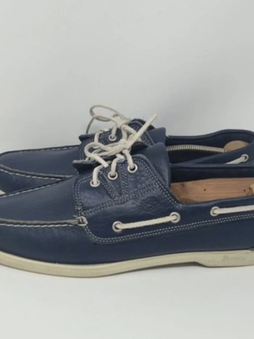 ​Vintage Dexter Boat Shoes Men's 12M Navy Leather Made in USA Heritage Casual
